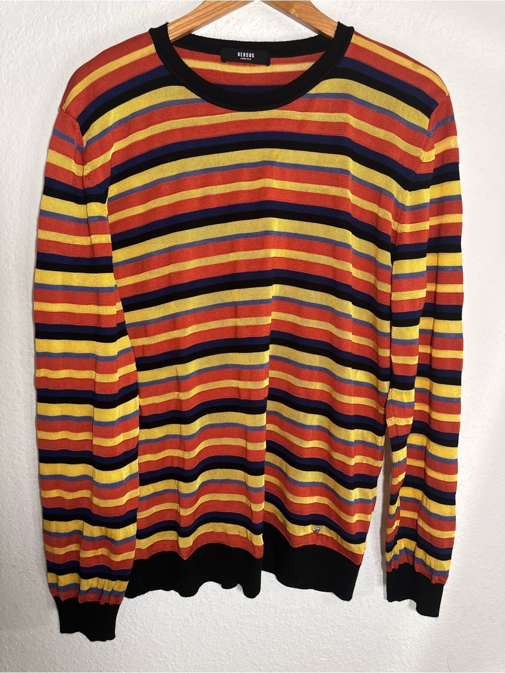 Versace Gianni Versace Men’s Multi Color Stripe Knit Long Sleeve Size 54